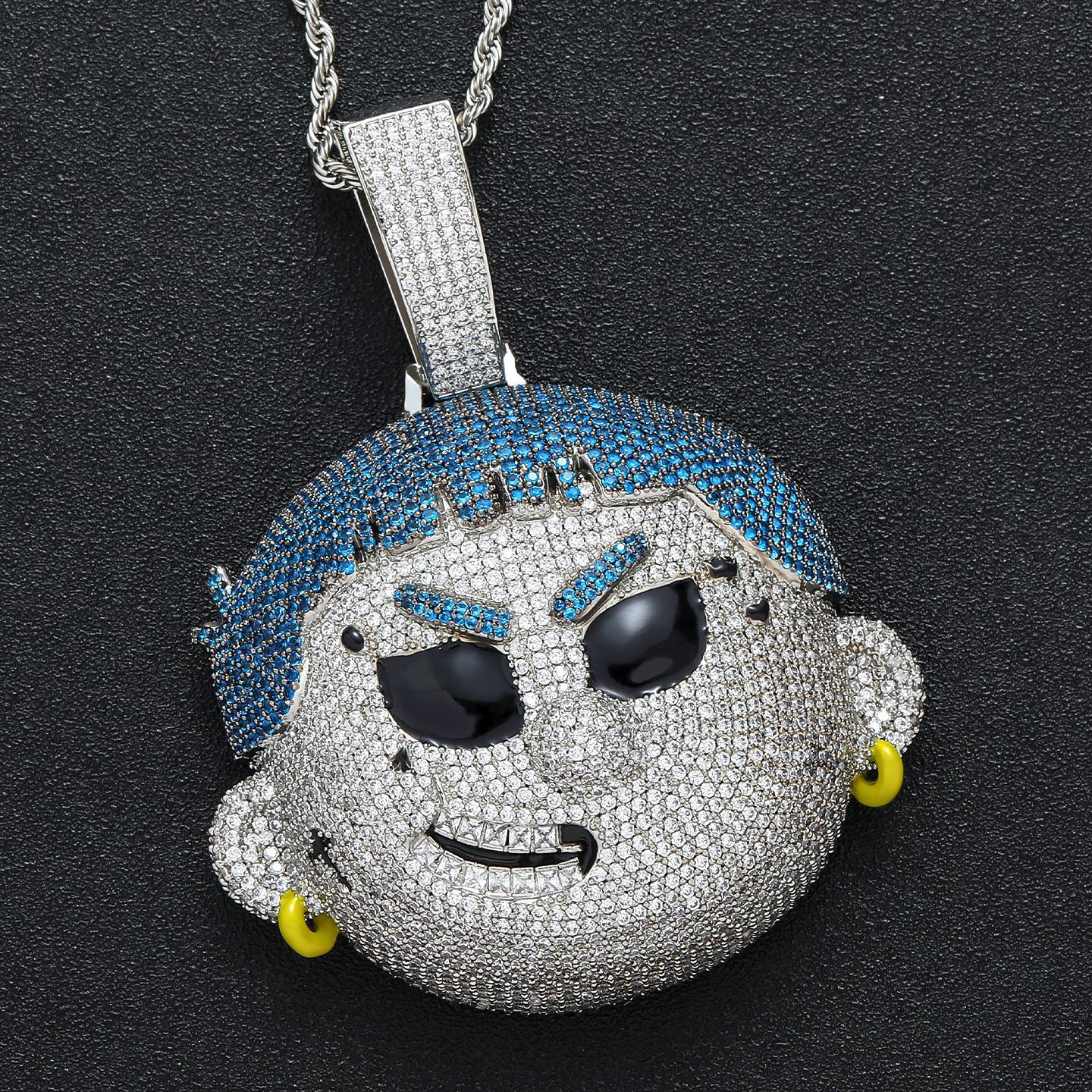 Iced Out Cartoon Pendant Necklace with Sparkling Moissaniteia Wholesale Hip Hop Jewelry for Men Rappers and Streetwear Fans - view 4