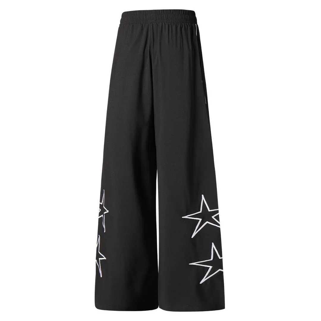 Men's Pants XIYAFAN Men's Wide Leg Sweatpants 95% Polyester 5% Spandex Stretch Knit Star Print dr1 Casual Joggers Hip Hop Streetwear D260924 - view 4