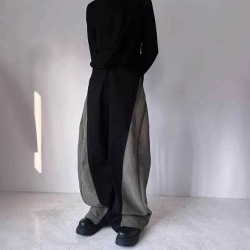 Men's Jeans Mens Harem Pants Curved Contrast Color Casual Pants Streetwear Youth Personality Versatile Trendy Wide Leg Pants Men's Wear 2026 - view 4