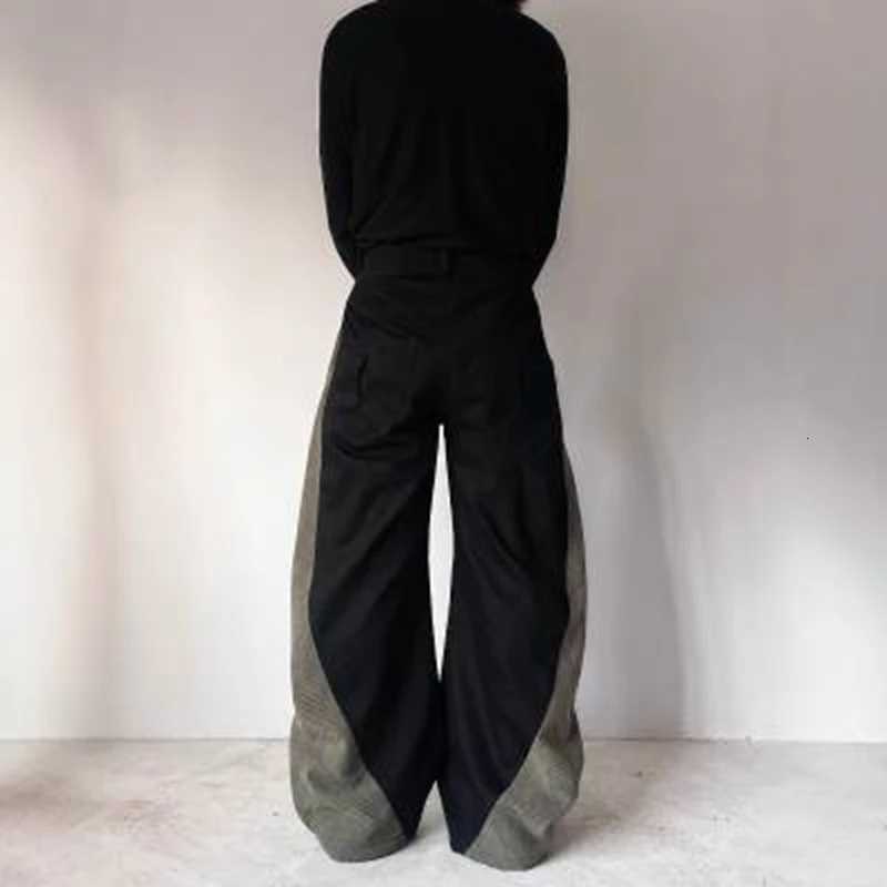 Men's Jeans Mens Harem Pants Curved Contrast Color Casual Pants Streetwear Youth Personality Versatile Trendy Wide Leg Pants Men's Wear 2026