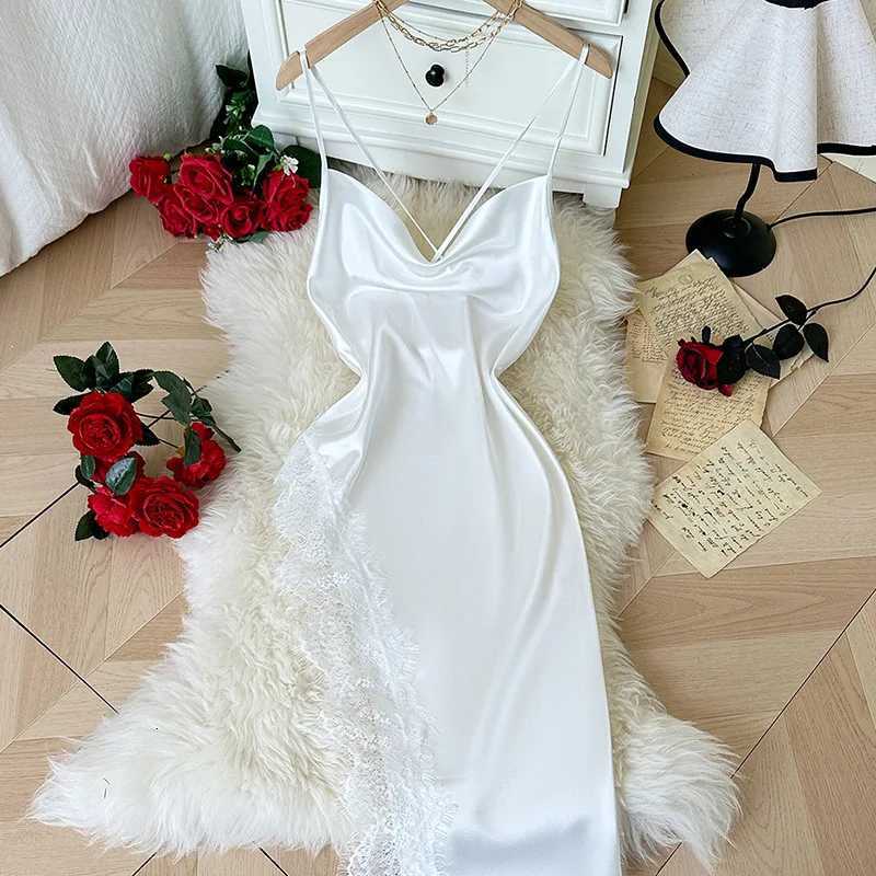 Lounge Women's Sleep Sexy Lace Patchwork Pajamas Comfortable And Casual Long And Comfortable Women's NightgownC260924 - view 5