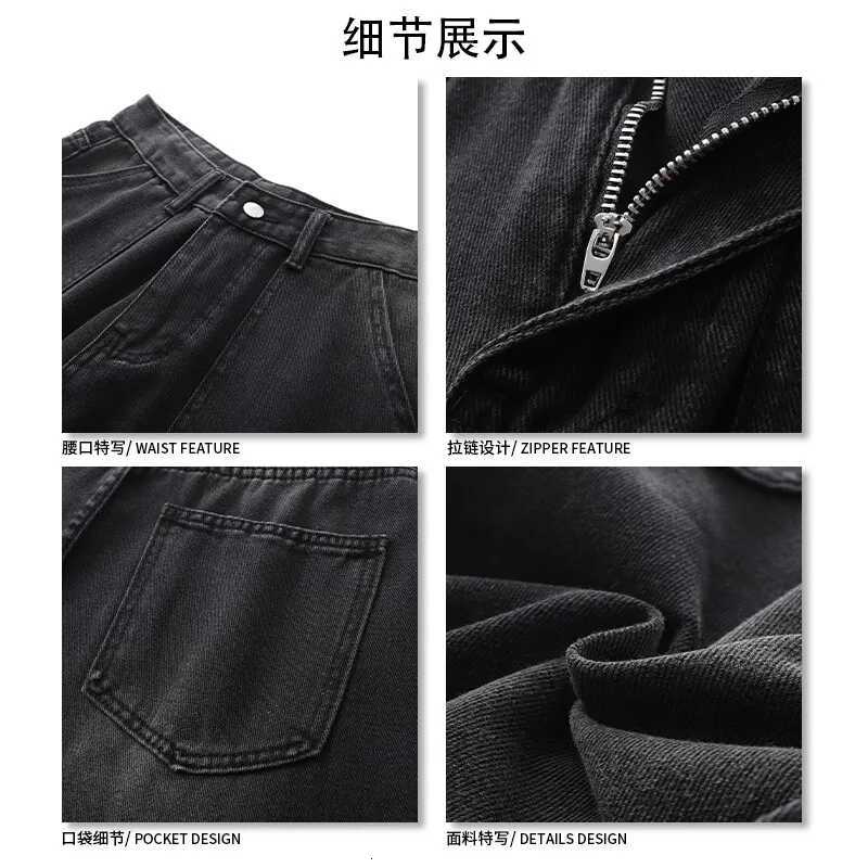 Men's Jeans Multi-poCKet Design High-street Cargo Pants Women 2025Wide-leg Washable High-waisted Jeans Baggy Trousers H260924 - view 5