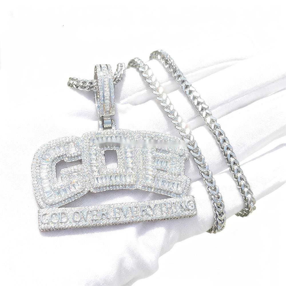 Hip-hop GOE Letter Pendant Copper Gold-plated Moissanite Hip-hop Trend Jewelry Boutique Creative Pendant Wholesale Men and Women - view 5
