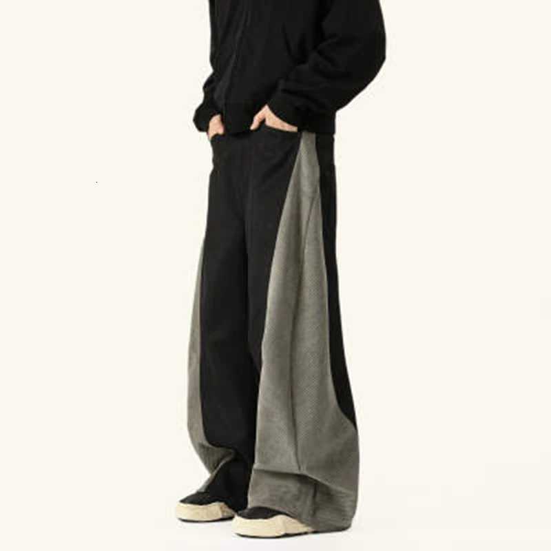 Men's Jeans Mens Harem Pants Curved Contrast Color Casual Pants Streetwear Youth Personality Versatile Trendy Wide Leg Pants Men's Wear 2026 - view 5