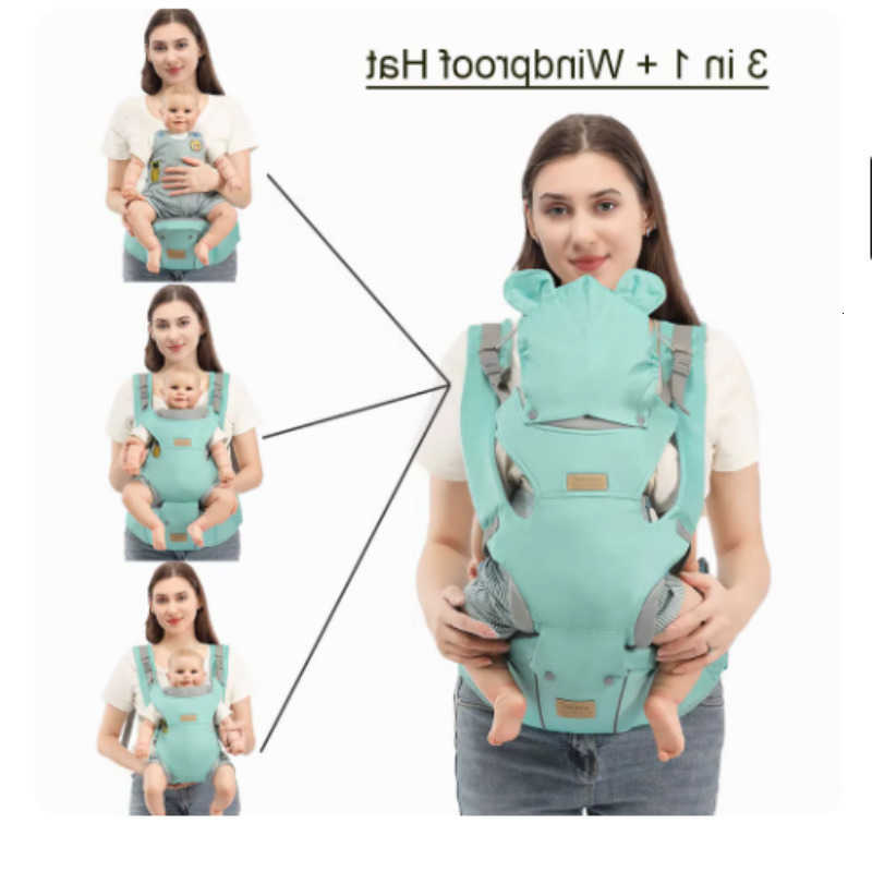 Backpacks Carriers Slings 3 IN 1 Baby Hipseat Carrier Backpack Straps for Infant Toddler 0-36M Ergonomic With Windproof Hat for Winter Luminous Strips
