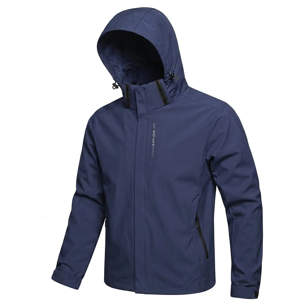 Mens Outdoor Waterproof Jacket Windproof Hoodie Coats Lightweight Cycling and Hiking Raincoat Work Jacket Man Climbing Outerwear 260924 - view 6