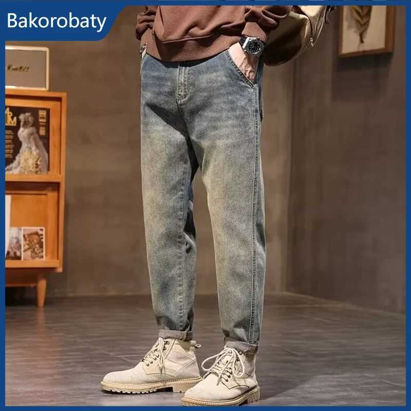 Men's Jeans 2026 New High Street Straight Baggy Denim Pants For Man Casual Appliques Youth Y2K Jeans Spring American Retro Fashion Blue Jean H260