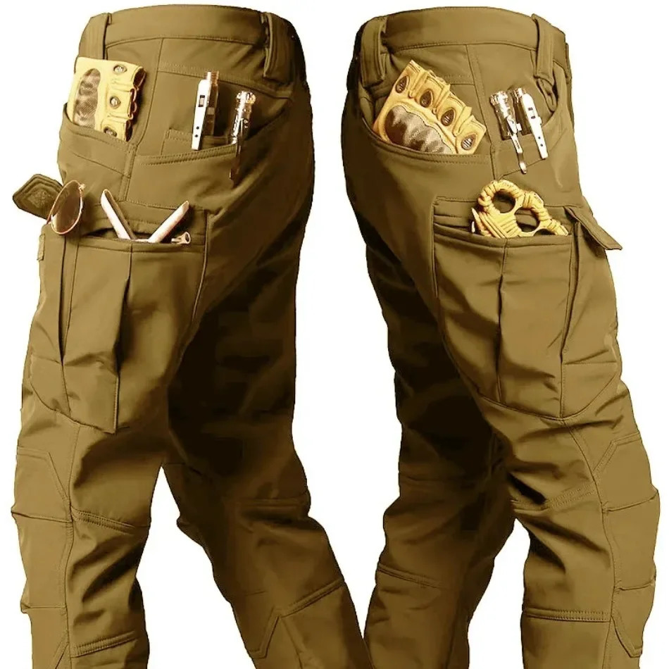 Winter Tactical Pants Men Shark Skin Soft Shell Cargo Trousers Outdoor Multi-pocket Windproof Waterproof Combat Pant S-4XL 260923 - view 7