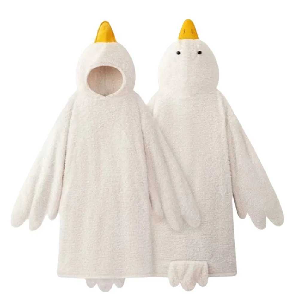 Sleep Lounge Women's Soft Coral Fleece Big White Goose Onesie Pajamas Cartoon Thicken Cosplay Costume Sleep Dress Texture Windproof PajamasC26092