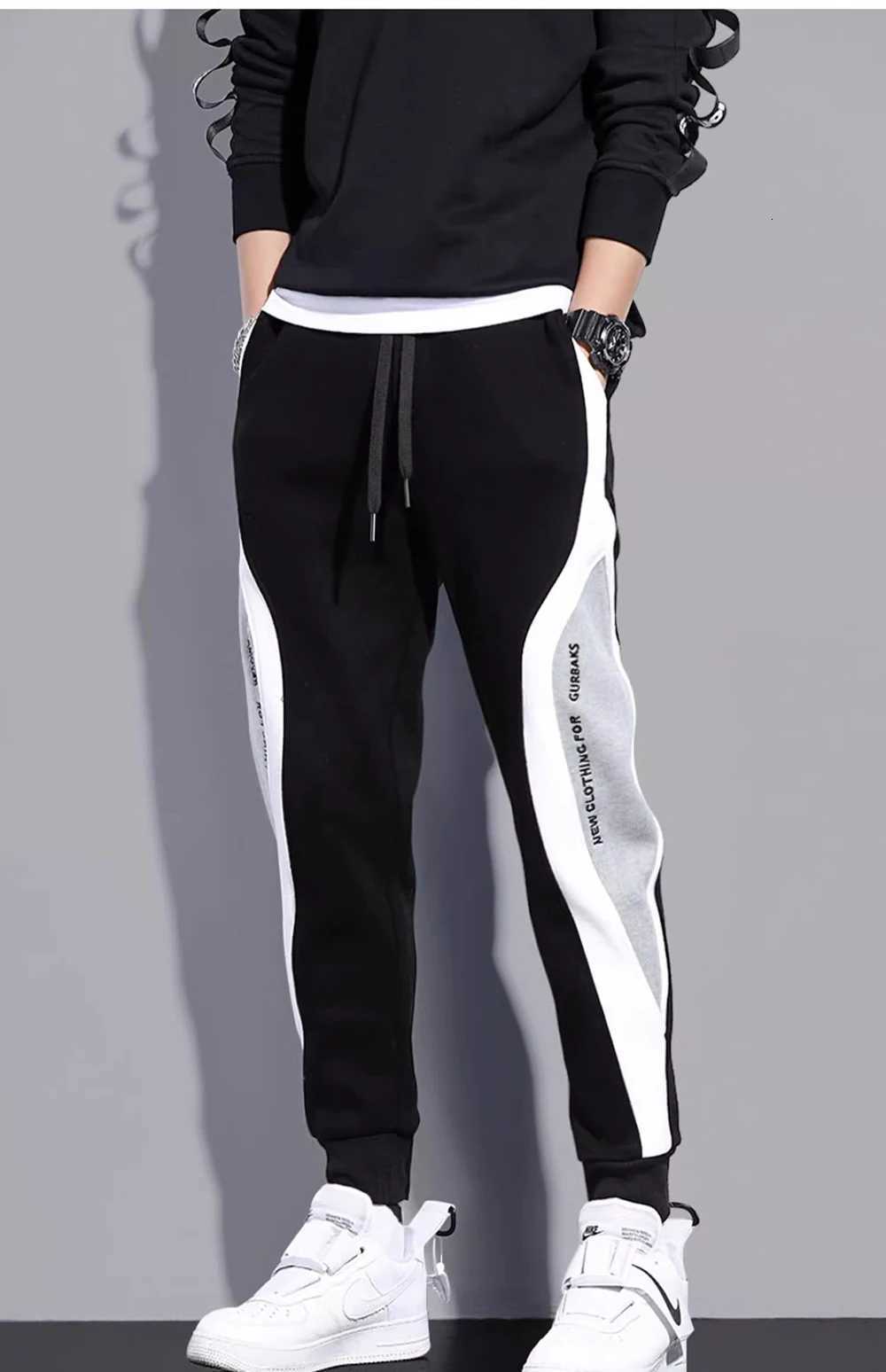 Men's Pants Spring Autumn Men's Sports Pants Male Loose Fitting Leggings Patchwork Running Training Casual Pants Fashion Outfit Trousers D26 - view 6