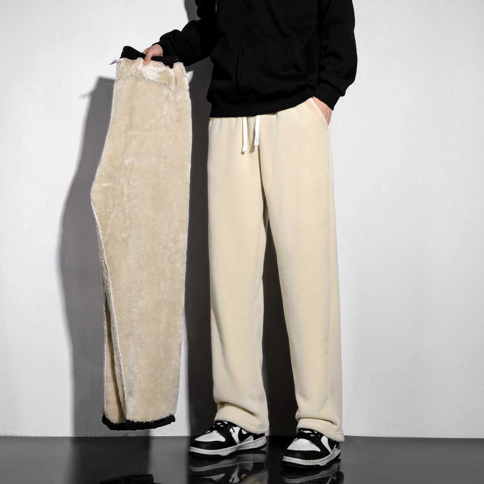 Men's Pants YJKVUR Unisex 2026 Winter New Oversize Pants Men Women Warm Liner dr1 Trousers Casual Comfortable Gym Sweatpants D260924 - view 7