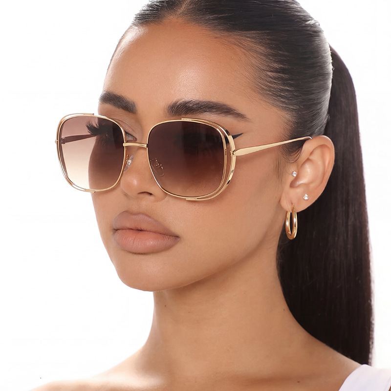 Luxury Fashion Designer Sunglasses New Cross-Border With UV Protection, Hollow-Out Frame, Large Frame To Enhance Facial Features, Fashionable Internet - view 6