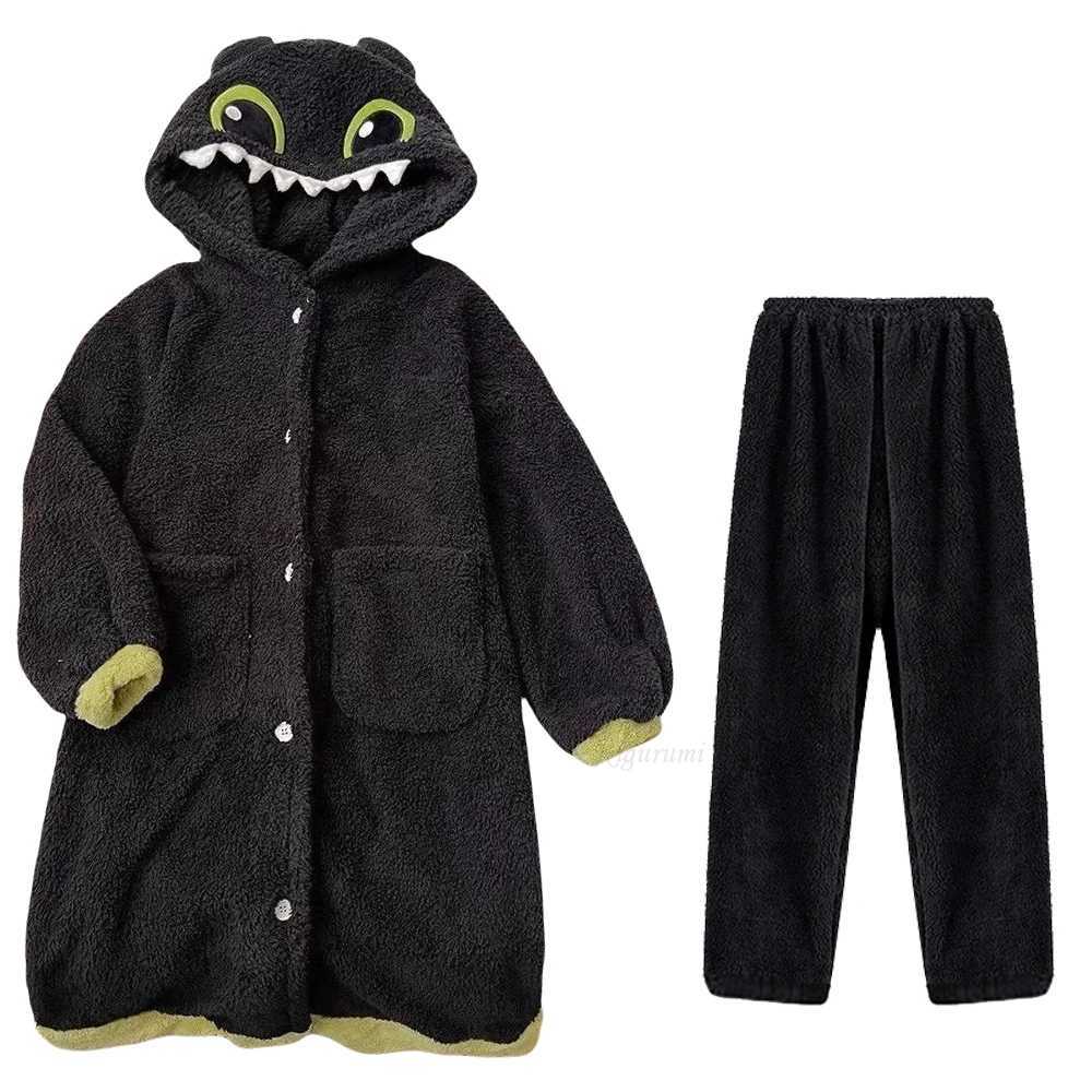 Women's Sleep Lounge Adult Kigurumi Toothless Dragon Onesie Pajamas Cosplay Costume Robes Anime Nightgown Halloween Cartoon Sleepwear Slipper H26 - view 3