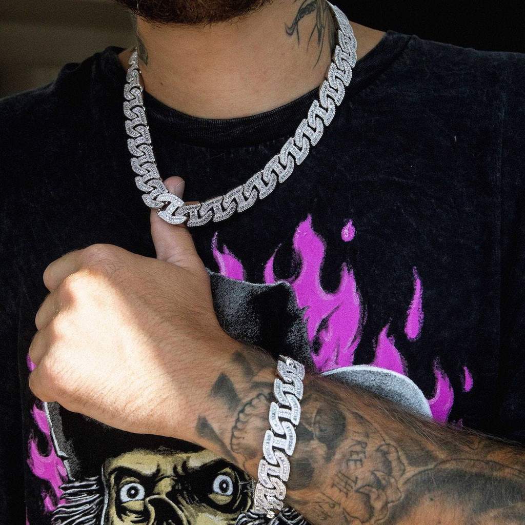 New Arrived Iced Out Bling Hip Hop Jewelry Cubic Moissaniteia Hip Hop Men Necklace - view 3