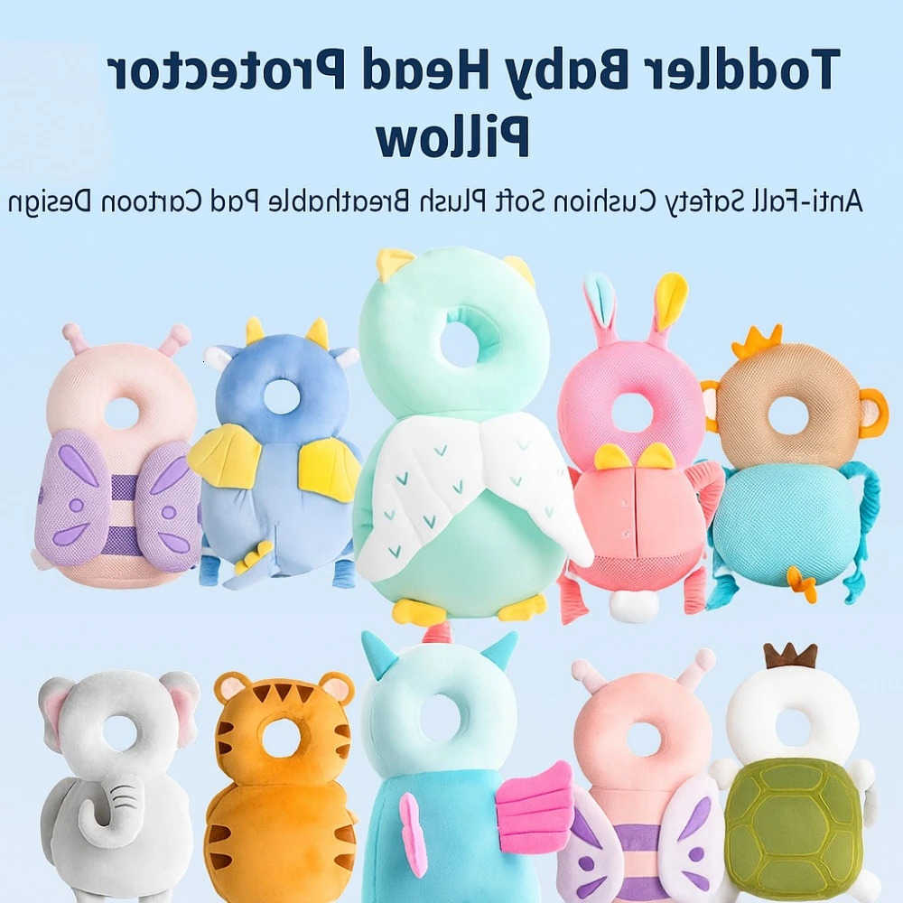 Backpacks Carriers Slings Toddler Baby Head Protector Pillow Anti-Fall Safety Cushion Soft Plush Breathable Pad Cartoon Design for Infant Learning To 