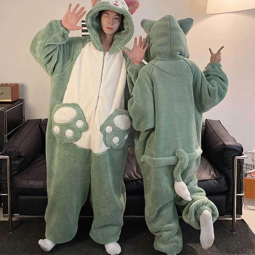 Lounge Women's Sleep Halloween Pajamas Flannel Women Anime Onesies Adults Animal Overalls Thicken Homewear Men Warm Winter Sleepwear Fleece Jumps