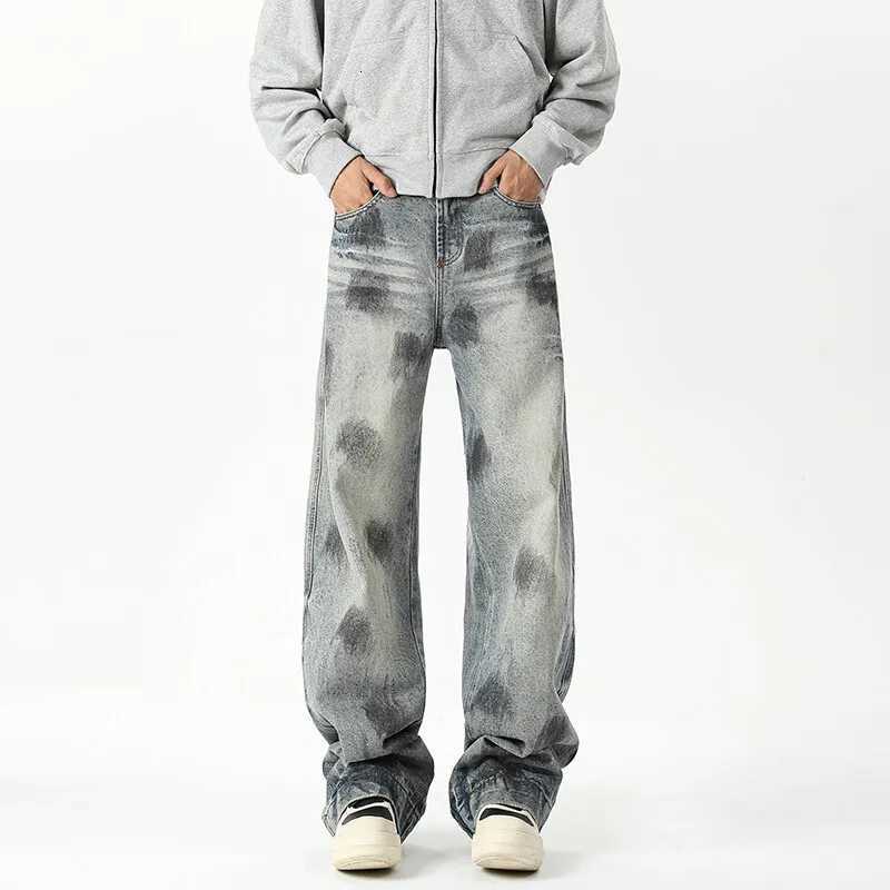 Men's Jeans Autumn Jeans Men's New Denim Pants wash jeans New Fashion Washed Male Jeans Loose Wide Leg Trousers Straight H260924 - view 5