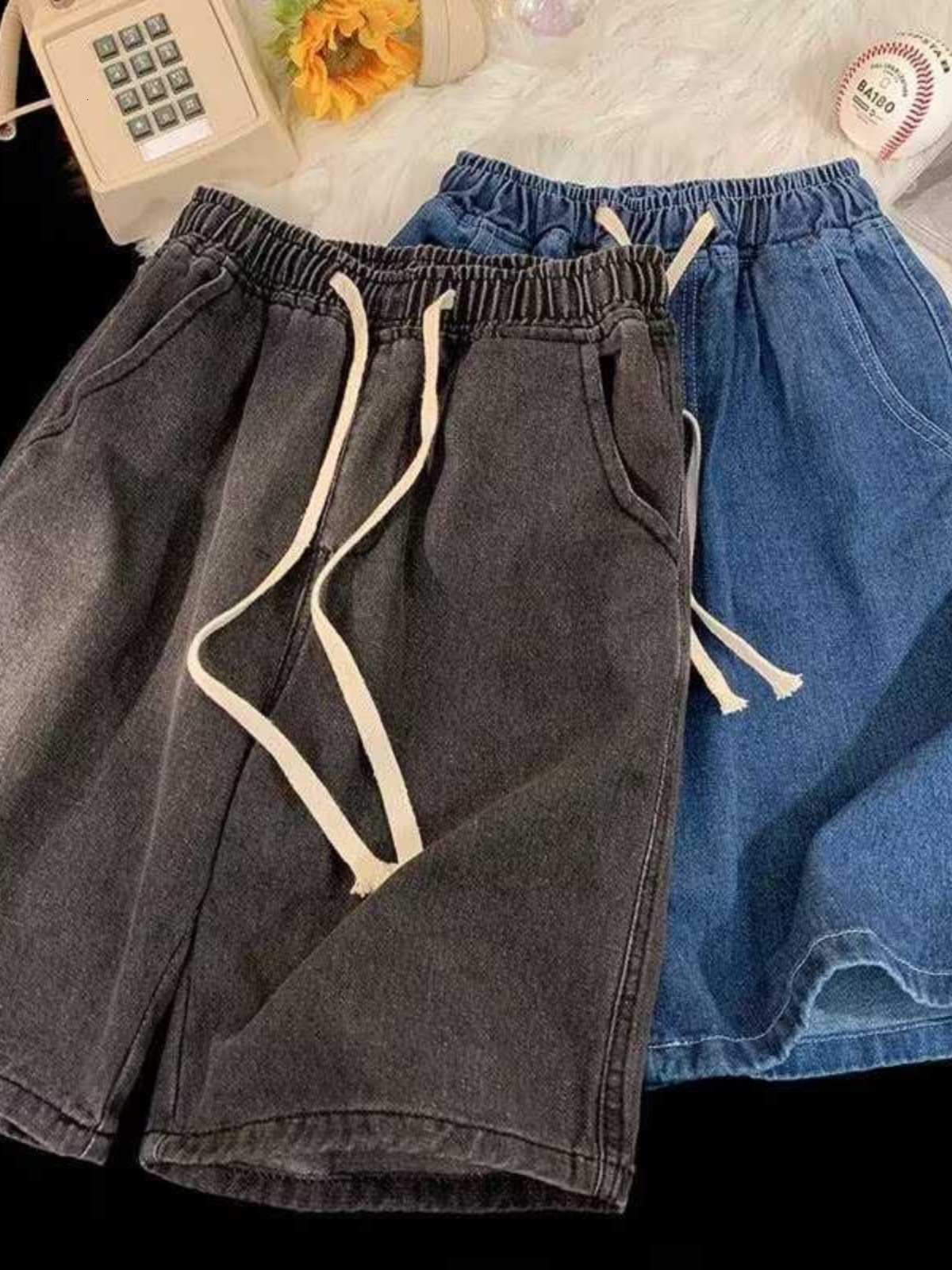Summer Loose Fit High Waist Straight Leg Jeans Women's Thin Material Five-Quarter Length Wear Resistant Casual Shorts - view 4