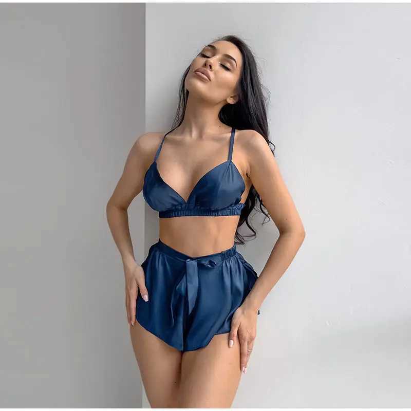 Sleep Lounge Women's 2026 Autumn/Winter New Feather Comfortable Robe Long Sleeve Robe Underwear Shorts Pajama 3-Piece Women Home ClothesC260924 - view 7