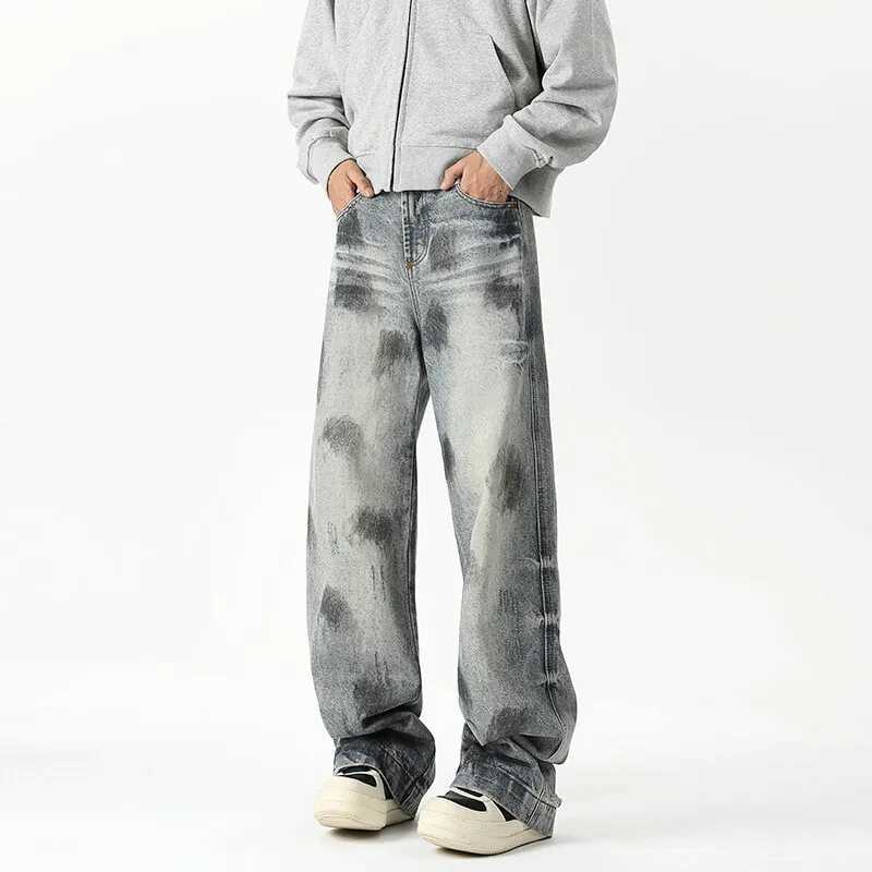 Men's Jeans Autumn Jeans Men's New Denim Pants wash jeans New Fashion Washed Male Jeans Loose Wide Leg Trousers Straight H260924 - view 4