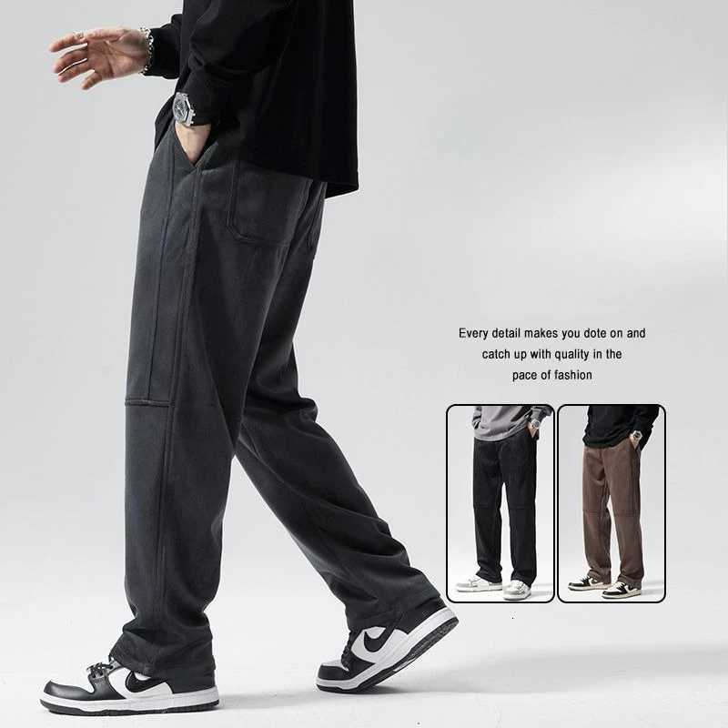 Men's Pants Men's Autumn Winter Corduroy Casual Y2K Pants Chenille Thick Stretch Business Trousers Mid-rise Brand Winter Thermal Baggy Pants - view 3