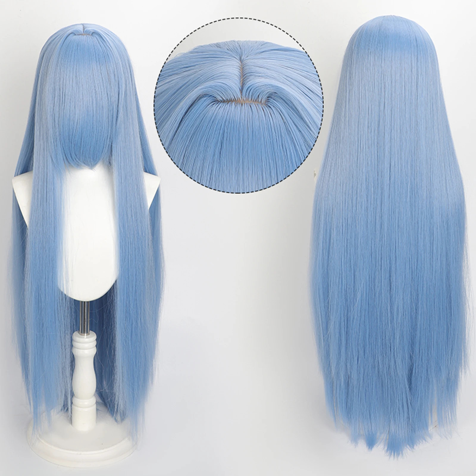 100cm Colourful Wig Long Staight Cosplay Anime Costume Party Wigs Synthetic Heat Resistant Wig 260922 - view 3
