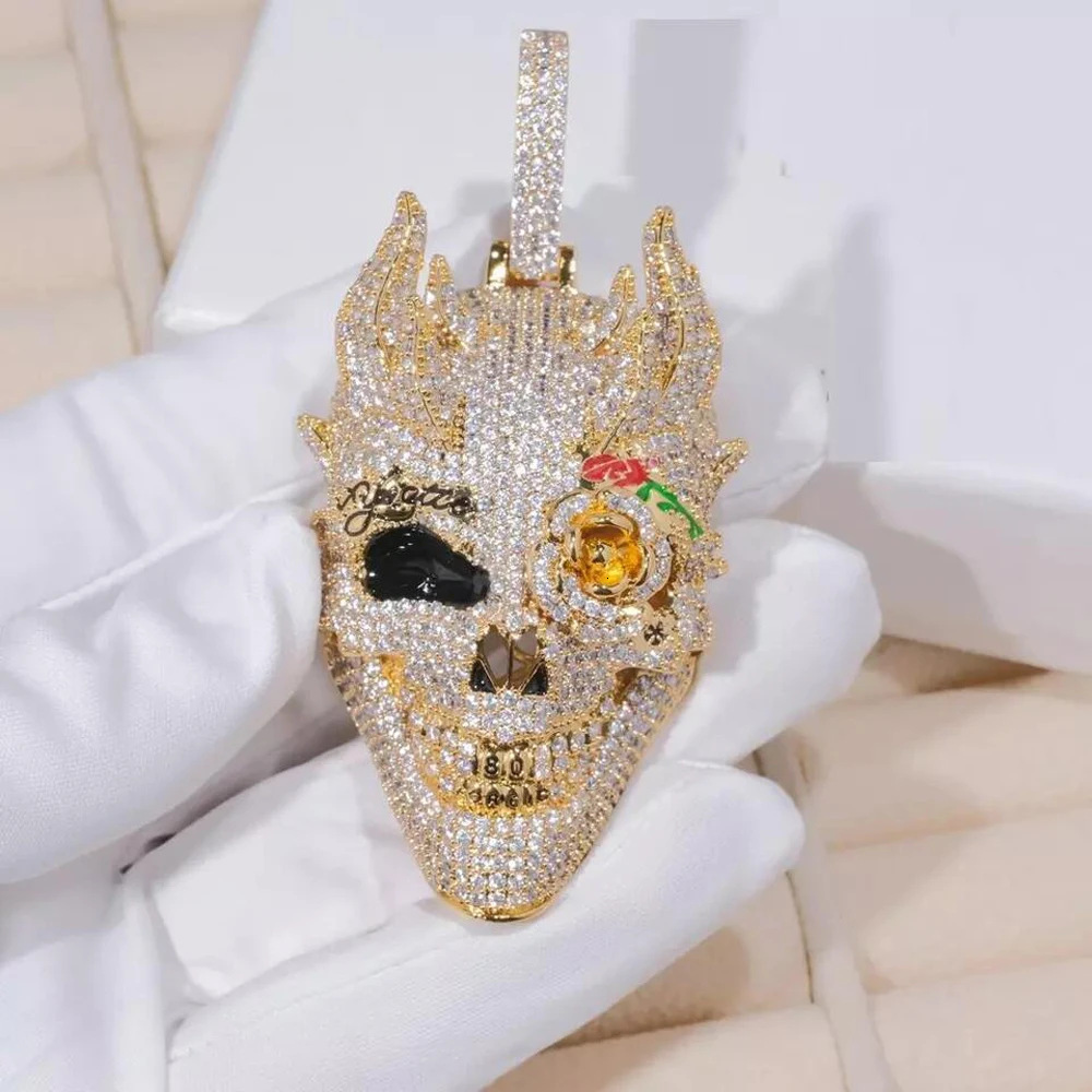 Skull Pendant Necklace for Men Hip Hop Jewelry Ready Stock Wholesale - view 4