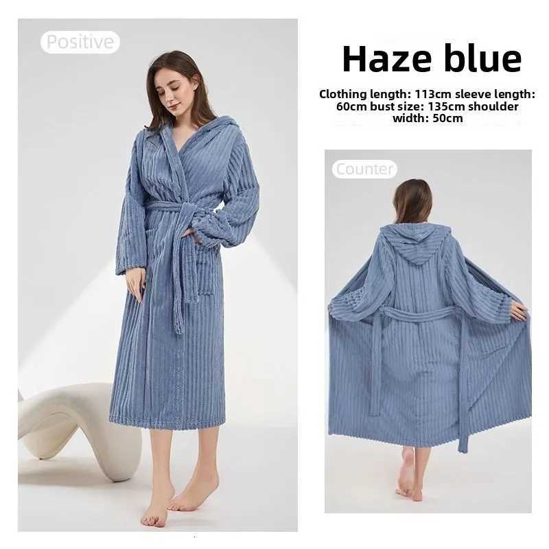 Sleep Lounge Women's Plus Size Warm Winter Women Hooded Bathrobe Candy Bar Coral Fleece Nightgown Absorbent Quick Drying Breathable Skin Friendly - view 5