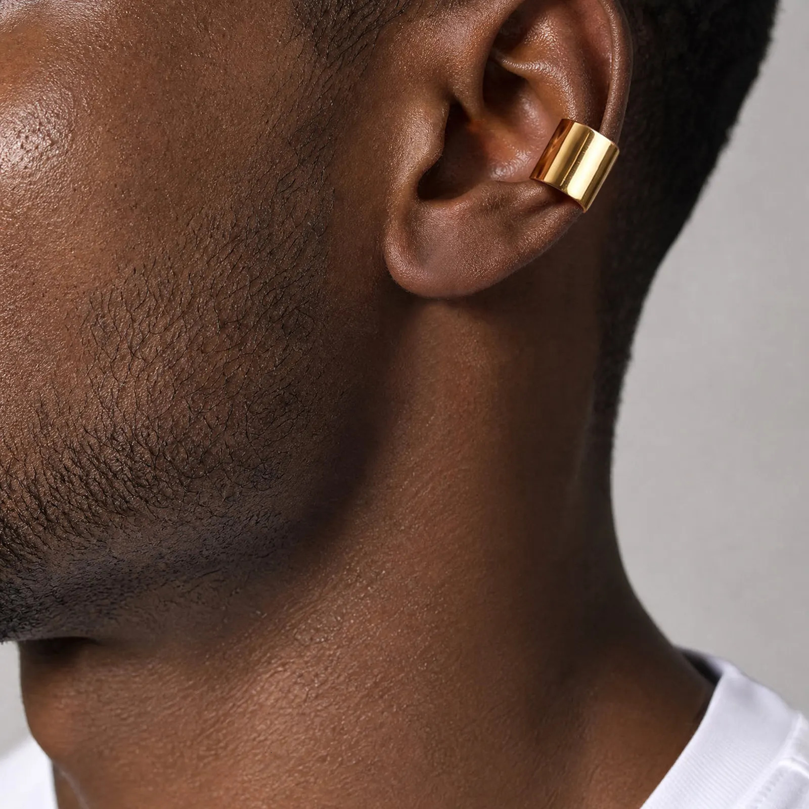 Punk Stainless Steel Ear Bone Clip for Men Long Short Cube Non Piercing Cuff Hip Hop Earring Jewelry Gift 260910 - view 3