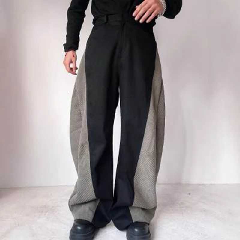 Men's Jeans Mens Harem Pants Curved Contrast Color Casual Pants Streetwear Youth Personality Versatile Trendy Wide Leg Pants Men's Wear 2026 - view 3