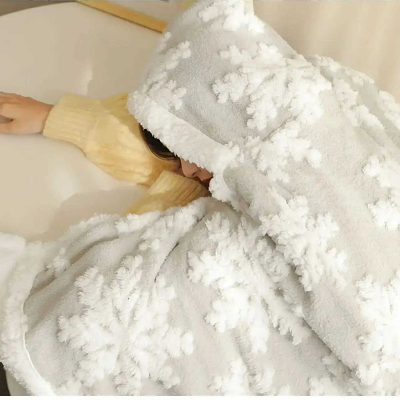 Lounge Women's Sleep Ins Bohemia Blanket Flannel Cloak Hooded With Hat Wearable Winter Warm Women Home CosplayC260924 - view 6