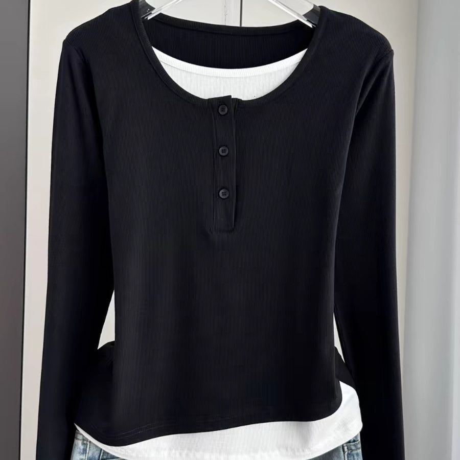 Women's Loose Long Sleeve T-Shirt Thin Base Layer Shirt Inner Wear Spring Summer Autumn Seasonal Top Casual Fashion Basic Design - view 3