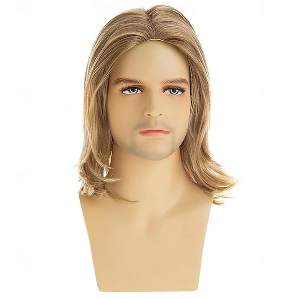 HAIRJOY Synthetic Hair Men Blonde Wig Short Layered Synthetic Wig Halloween Cosplay Costume Party Full Wigs 260922 - view 3