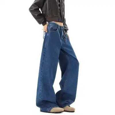 Men's Jeans Vintage American Style Blue Pocket Full Printed Y2K Jeans Couple Classic Baggy Straight Wide-leg Pants Ripped Jeans H260924 - view 6