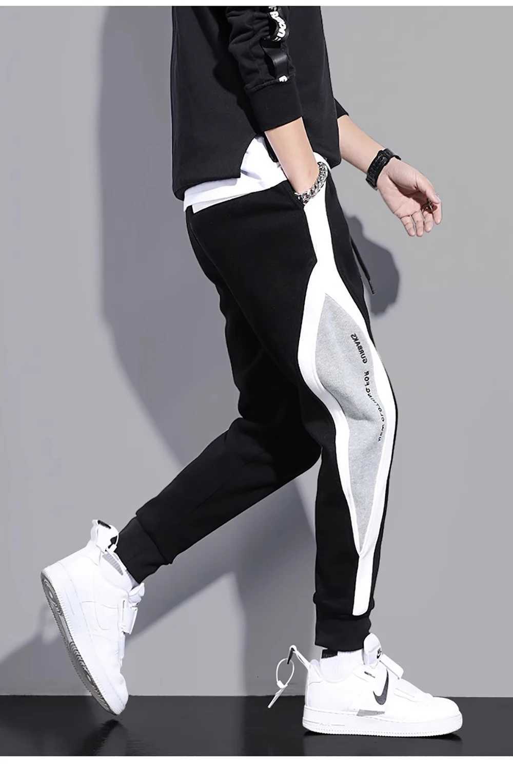 Men's Pants Spring Autumn Men's Sports Pants Male Loose Fitting Leggings Patchwork Running Training Casual Pants Fashion Outfit Trousers D26 - view 7