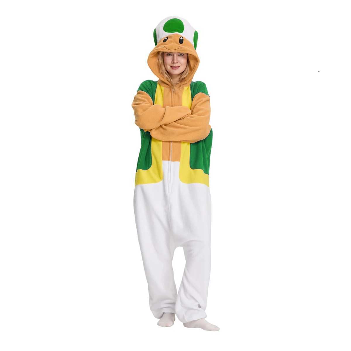 Sleep Lounge Women's ELEIMOS Halloween Onesie Green Mushrooms For Women Men Adult Animal Kigurumis Pyjamas Cartoon Pajama Homewear Cosplay Costum - view 5