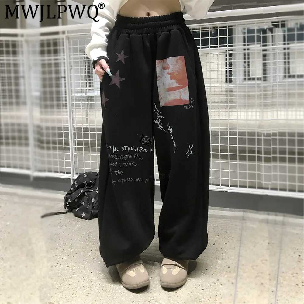 Men's Pants MWJLPWQ Star Letter Print Loose Casual Men's Sweatpants Hip-Hop Trousers Street Spring Autumn Trendy Wide-Leg Pants 20666 D26092