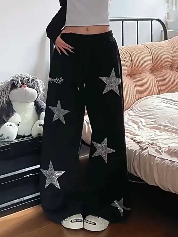 Men's Pants Star Rhinestone dr1 Hip Hop Sweatpants Men Baggy Wide Leg Casual Cotton Trousers Y2K Wide leg Sport Pants Streetwear D260924 - view 6