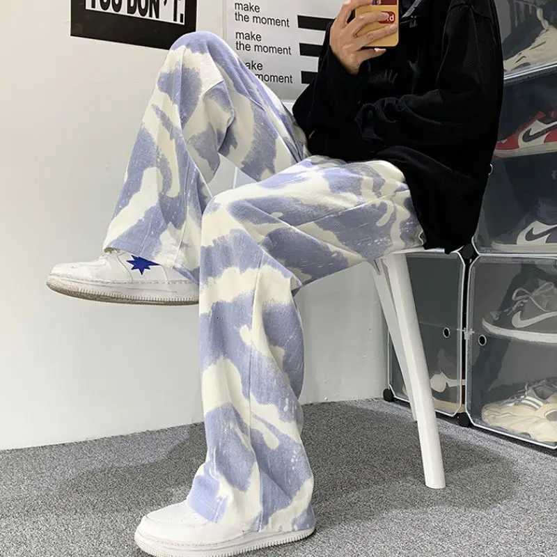 Men's Pants High Street Tie-Dye Casual Pants Men's and Men 2025 Summer New Loose Straight Leg Full Length Mid-waist Versatile Pants Male D26 - view 7
