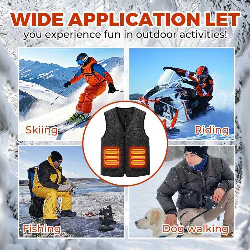 Heating Outdoor Jackets Hoodies 8 Areas Smart Heated Winter Vest USB Rechargeable Quick Heat Windproof Sleeveless Jacket For Ski Fishing Hiking Unisex - view 7