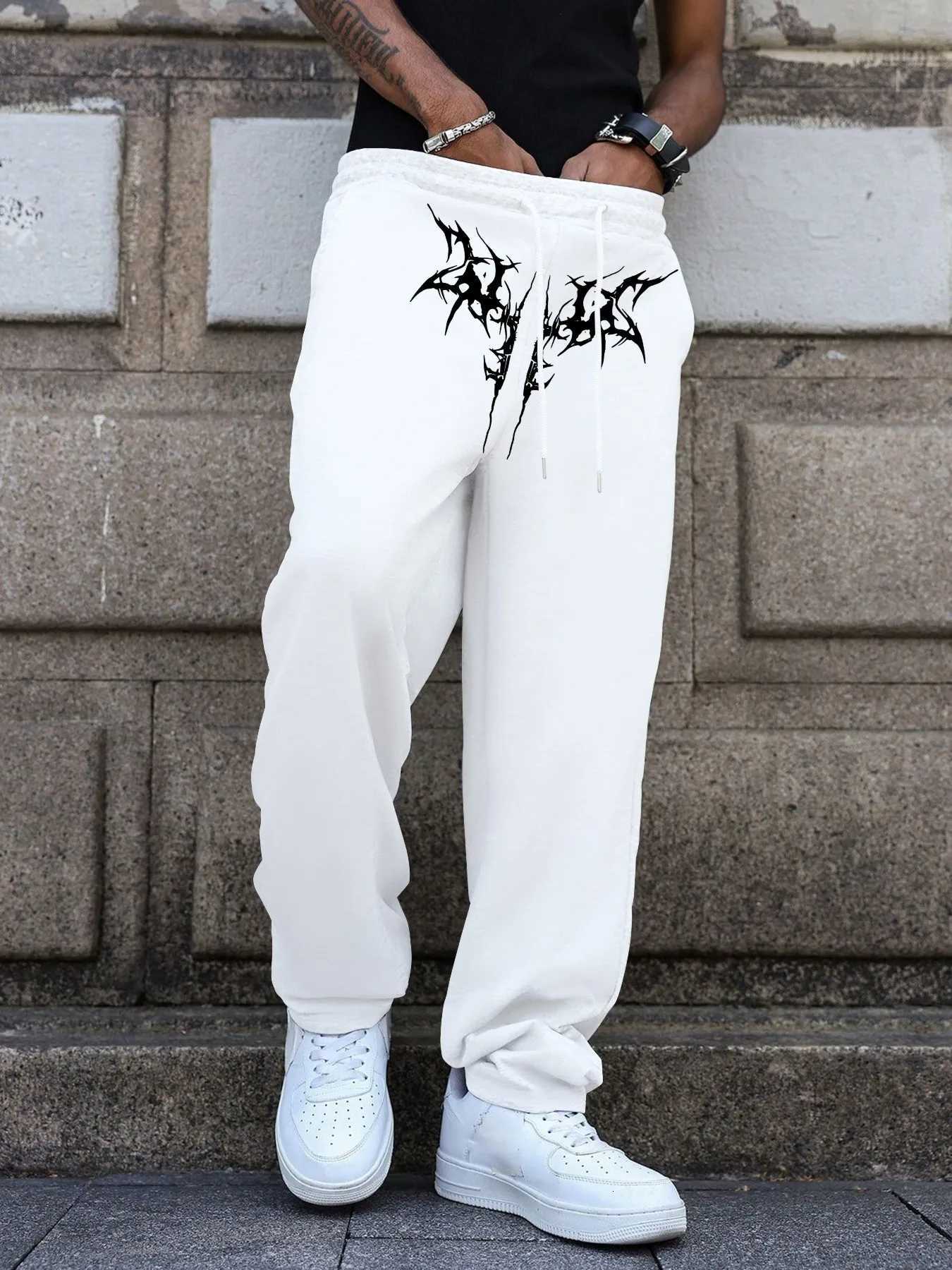 Men's Pants Men's Dark Letter Print Straight Sweatpants Hip Hop Streetwear Casual Trousers S-3XL D260924 - view 7