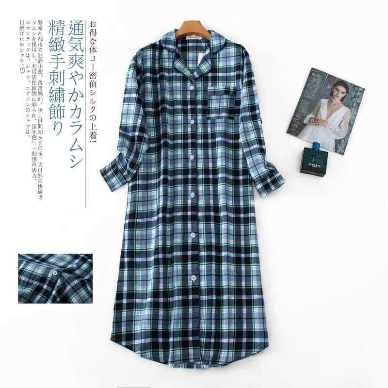 Lounge Women's Sleep Autumn And Winter Nightgowns for Women Cotton Flannel Long Sleep Shirt Long Sleeve Nightshirt Button Down Pajamas Sleepdress - view 7