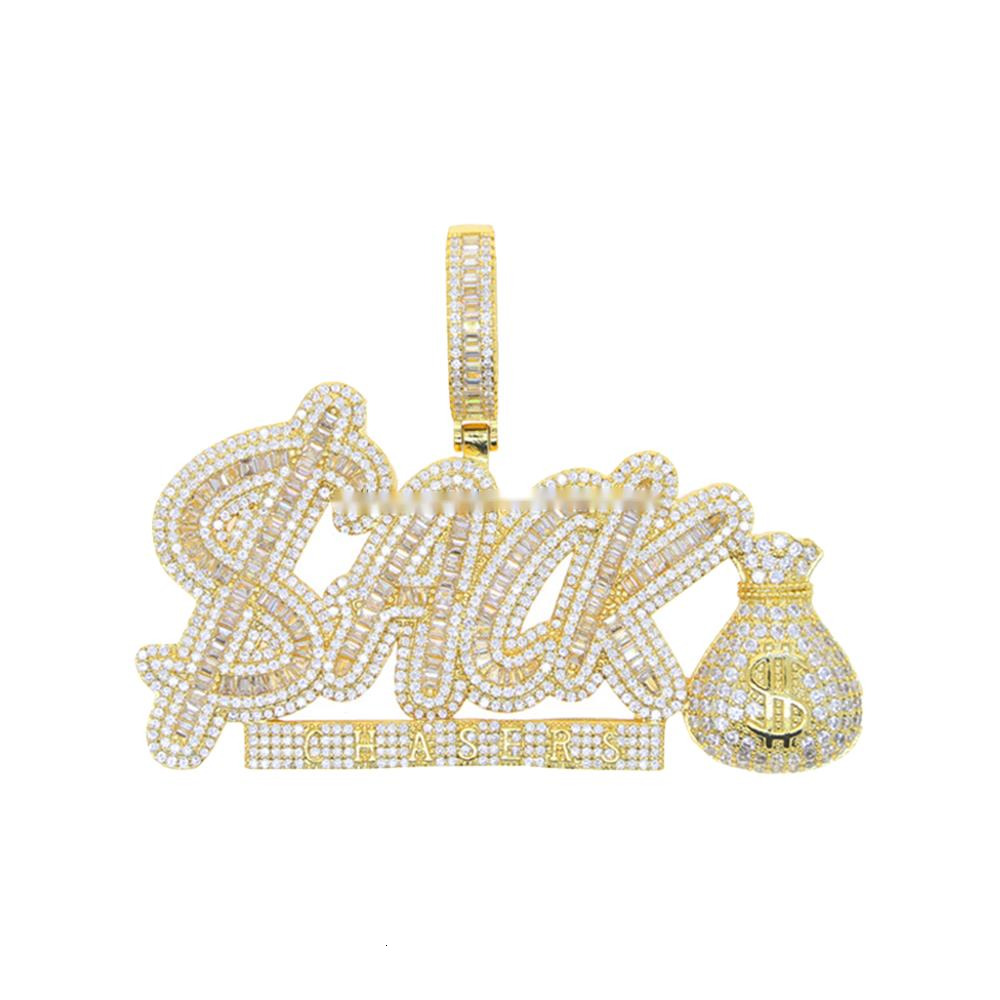 Hip Hop ACK Letter Pendant Unisex Style Rap-themed Made of Real Gold-plated Popular Jewelry Wholesale and in Stock. - view 6