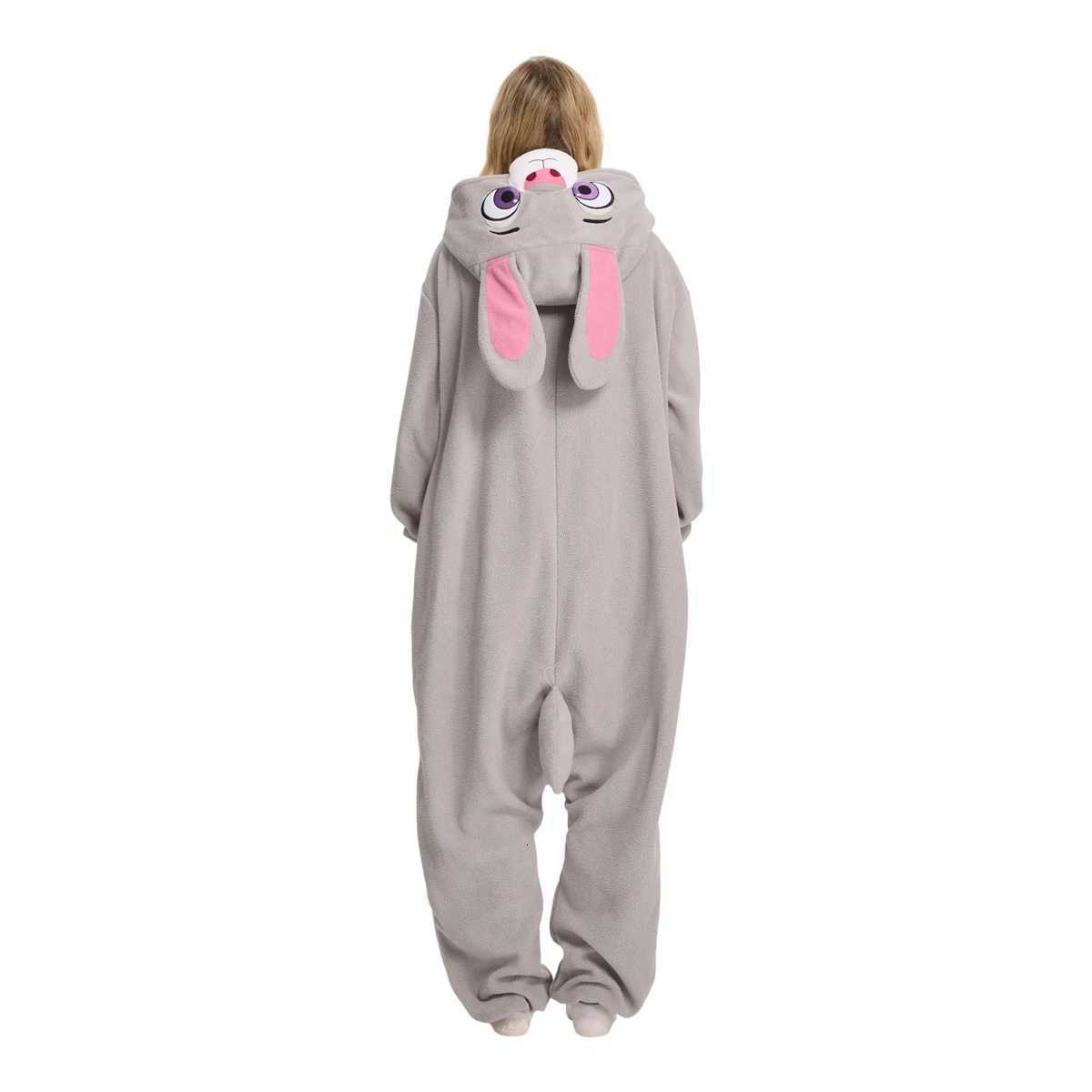 Lounge Women's Sleep ELEIMOS Halloween Onesie Gray Rabbit For Women Men Adult Animal Kigurumis Pyjamas Cartoon Pajama Homewear Cosplay CostumeC26 - view 3