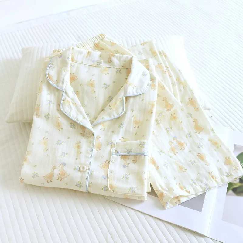 Women's Sleep Lounge 2026 New Japanese Women's Spring and Autumn Pajama Set Cotton Cartoon Long Sleeve Oversized Home Clothes Sleepwear H260