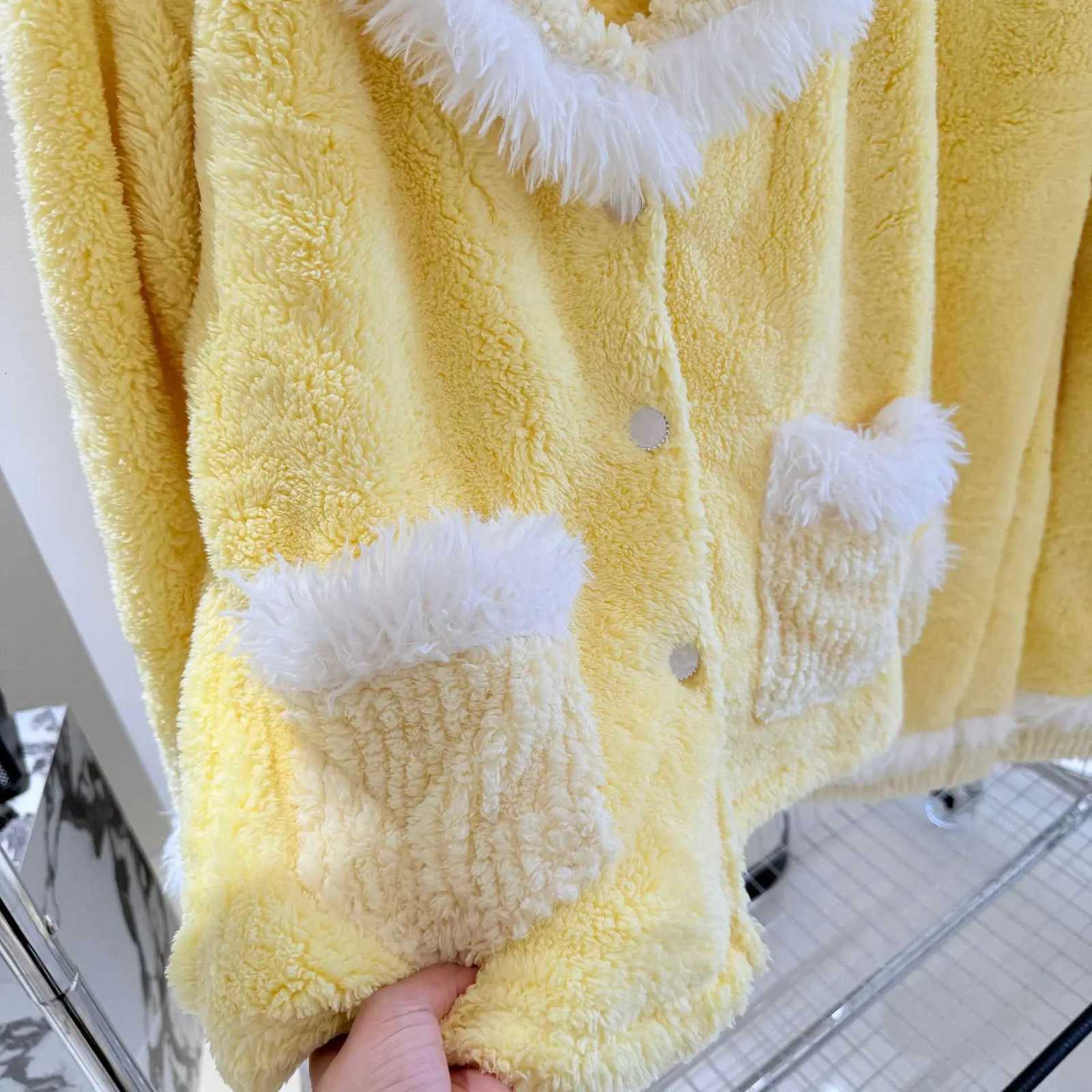 Lounge Women's Sleep Yellow Flannel Sexy Pajama 3Pcs Robe Set Sleepwear Autumn Winter Coral Fleece Sleepwear Casual Home Clothes LoungewearC26092 - view 5