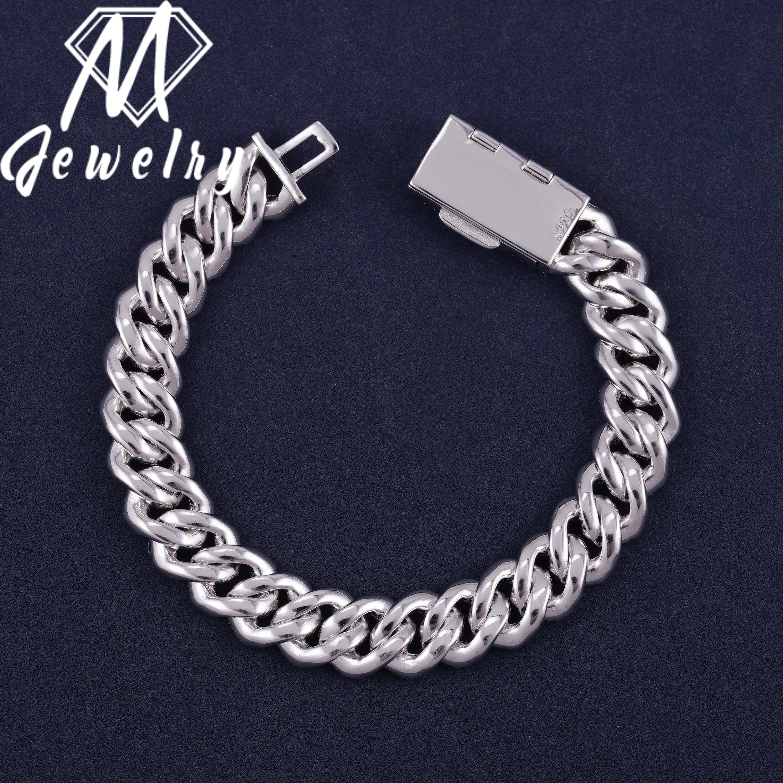 Wholesale 10mm Copper Moissanite Cuban Link Chain Iced Out Full Paved VVS Moissanite Necklace Box Clasp with Safety Latch Unisex - view 5