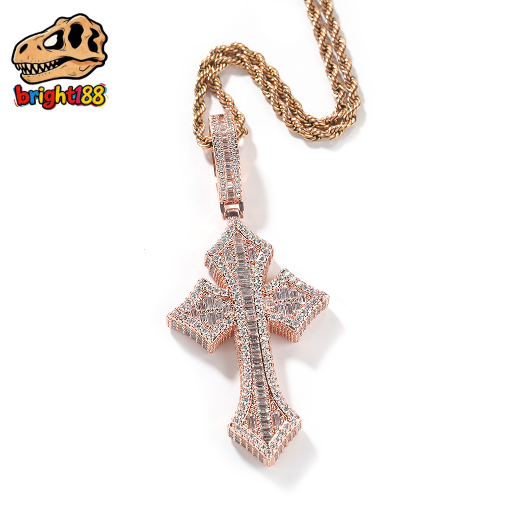 New Moissanite Cross Pendant Necklace Hip-hop Rap Trend Men's Necklace Accessories Wholesale