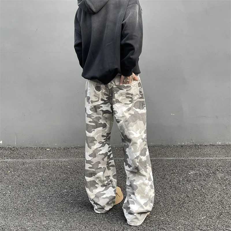 Men's Jeans New Casual Cleanfit Straight Flared Jean For Men Y2K Streetwear Camouflage Baggy Jeans Hip Hop Fashion Distressed Denim Pants H260924 - view 4
