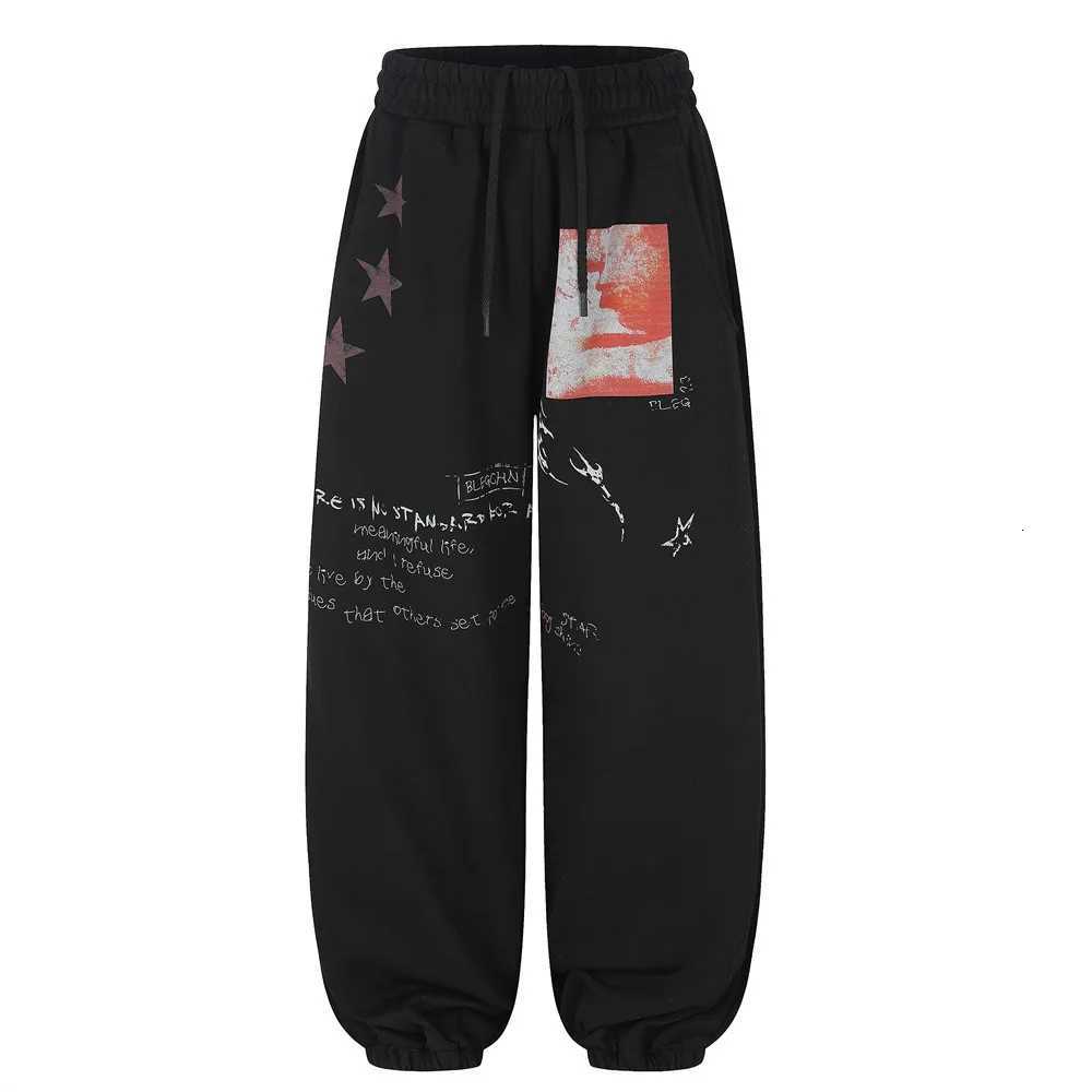 Men's Pants MWJLPWQ Star Letter Print Loose Casual Men's Sweatpants Hip-Hop Trousers Street Spring Autumn Trendy Wide-Leg Pants 20666 D26092 - view 3